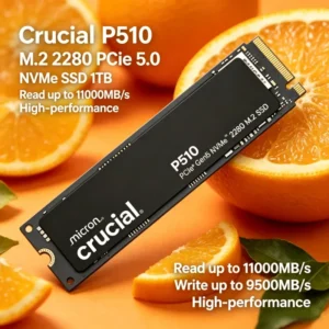 Crucial P510 1TB PCIe 5.0 NVMe M.2 2280 SSD, 11000MB/s Read, 9500MB/s Write, High Performance Drive Upgraded from P3 Plus