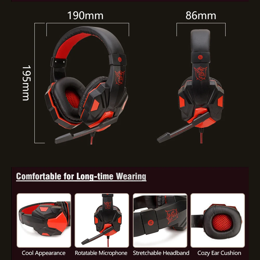 3.5mm Wired Gaming Headphones With Microphone 120° Adjustable PC Bass Stereo Gamer Headset For PS4 PS5 Xbox Smartphone Laptop - Imagem 6