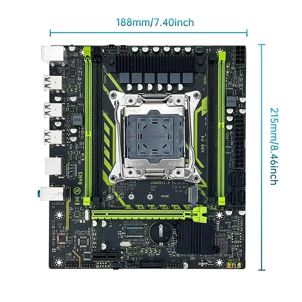 SOYO X99 Motherboard Set With LGA2011-3 Xeon E5 2630 V4 CPU DDR4 8GB (1*8GB) 2133MHz RAM NVME M.2 SATA Computer Accessories - Imagem 3